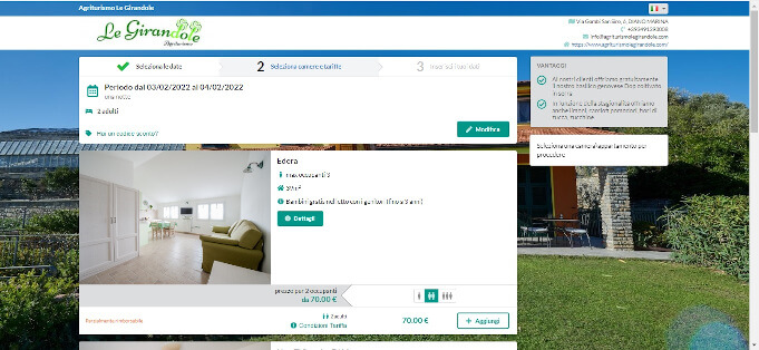 Come selezionare l’appartamento Schermata del gestionale in cui poter selezionare l’appartamento