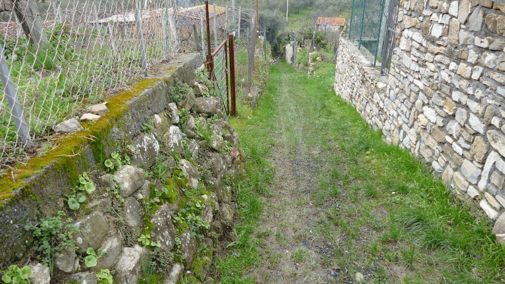 La strada che porta alla Fontana del Melo Il sentiero che conduce alla Fontana del Melo